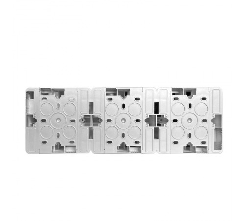 Коробка накладная квадратная на 3 поста, 86х86 (серебристый)  201333  SPL