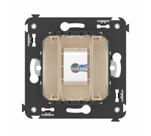 Телефонная розетка RJ-12 без шторки в стену одинарная, "Avanti", "Ванильная дымка"  4405613  DKC