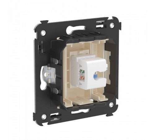 Телефонная розетка RJ-12 без шторки в стену одинарная, "Avanti", "Ванильная дымка"  4405613  DKC