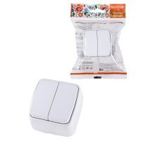 Выключатель 2-кл. открытой установки IP20 10А, белый "Дача" Народная  SQ1824-0002  TDM