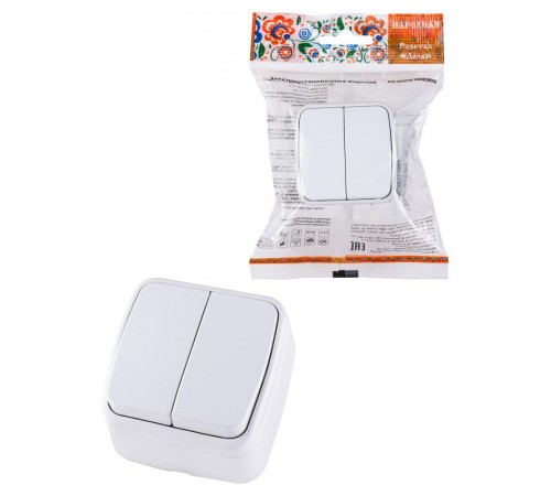 Выключатель 2-кл. открытой установки IP20 10А, белый "Дача" Народная  SQ1824-0002  TDM