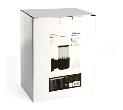 Светодиодный светильник аритектурный 230V E27, DH0901, черный (на стену вверх)  11655  FERON