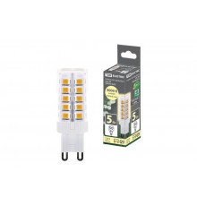 Лампа светодиодная G9-5 Вт-230 В-3000 К, SMD, 16x49 мм  SQ0340-0222  TDM