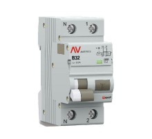 Дифференциальный автомат (УЗО) DVA-10 1P+N 32А (B) 30мА (AC) 10кА  AVERES rcbo10-1pn-32B-30-ac-av EKF