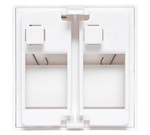 Вставка розеточная TERACOM PRO 45x45мм Mosaic на 2 модуля со шторками и маркерами белая  TRP-INS-MOS-2M2P-WH  EKF