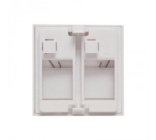 Вставка розеточная TERACOM PRO 45x45мм Mosaic на 2 модуля со шторками и маркерами белая  TRP-INS-MOS-2M2P-WH  EKF