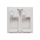 Вставка розеточная TERACOM PRO 45x45мм Mosaic на 2 модуля со шторками и маркерами белая  TRP-INS-MOS-2M2P-WH  EKF