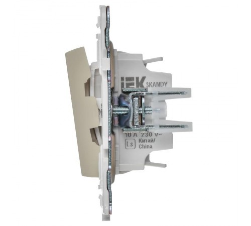 SKANDY Выключатель 2-клавишный проходной с индикацией 10А SK-V10B бежевый  SK-V22-1-10-K10  IEK
