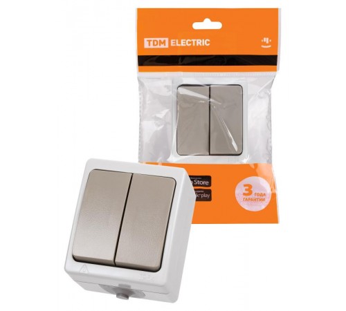 Выключатель 2-кл. открытой установки IP54 10А "Вуокса"   SQ1803-0002  TDM