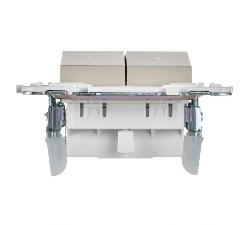 SKANDY Выключатель 2-клавишный с индикацией 10А SK-V09B бежевый  SK-V20-1-10-K10  IEK