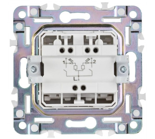 SKANDY Выключатель 2-клавишный с индикацией 10А SK-V09B бежевый  SK-V20-1-10-K10  IEK