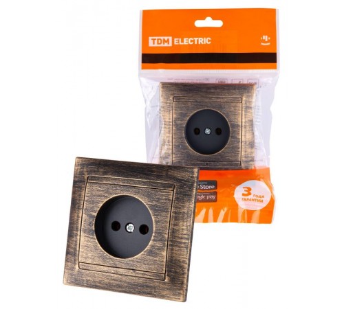 Розетка 2П 10А 250В старинная бронза "Лама"  SQ1815-0763  TDM