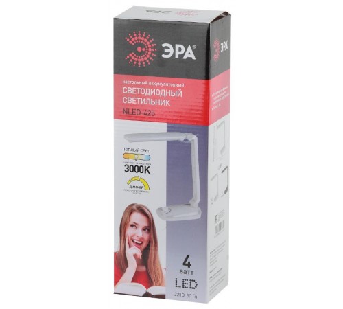 Светильник настольный на основании светодиодный NLED-425 4Вт 3000К белый  Б0019134  ЭРА