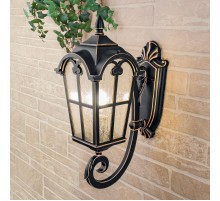 Светильник садово-парковый Mira U черное золото настенный  a025300  Elektrostandard