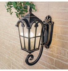 Светильник садово-парковый Mira U черное золото настенный  a025300  Elektrostandard