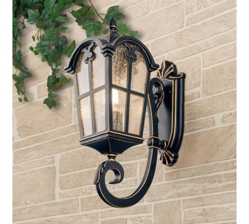 Светильник садово-парковый Mira U черное золото настенный  a025300  Elektrostandard