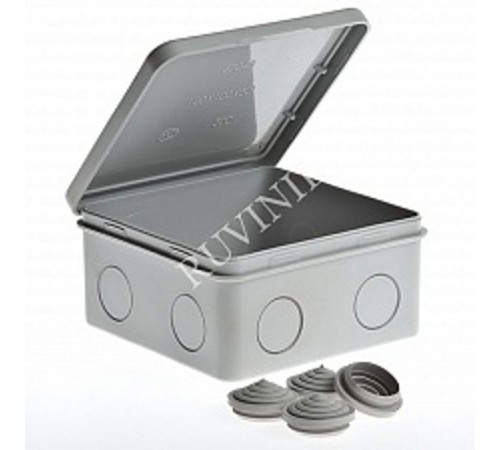 Коробка распределительная для о/п, 100х100х50мм (откид.крышка)  67044  Рувинил