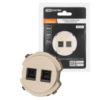 Розетка компьютерная двойная RJ45 шампань, "Байкал"   SQ1819-0516  TDM