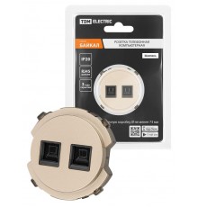 Розетка компьютерная двойная RJ45 шампань, "Байкал"   SQ1819-0516  TDM