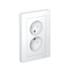 AtlasDesign Белый Розетка без заземления двойная, со шторками,16А, (в сборе с рамкой)  ATN000122  SE