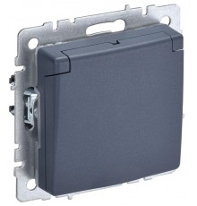 BRITE Розетка с заземлением со шторками с кр. 16А IP20 РСбш10-3-БрМ маренго  BR-R16-16-K35  IEK