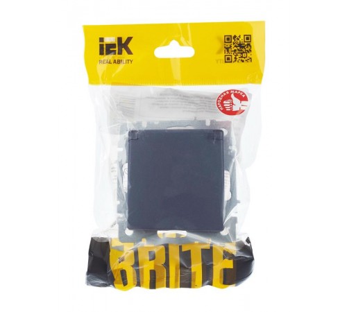 BRITE Розетка с заземлением со шторками с кр. 16А IP20 РСбш10-3-БрМ маренго  BR-R16-16-K35  IEK