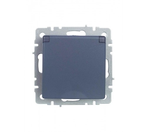 BRITE Розетка с заземлением со шторками с кр. 16А IP20 РСбш10-3-БрМ маренго  BR-R16-16-K35  IEK