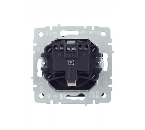 BRITE Розетка с заземлением со шторками с кр. 16А IP20 РСбш10-3-БрМ маренго  BR-R16-16-K35  IEK
