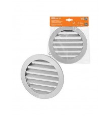 Решетка вентиляционная круглая алюминиевая с москитной сеткой, с фланцем d150, внеш. D180,  SQ1807-0802  TDM