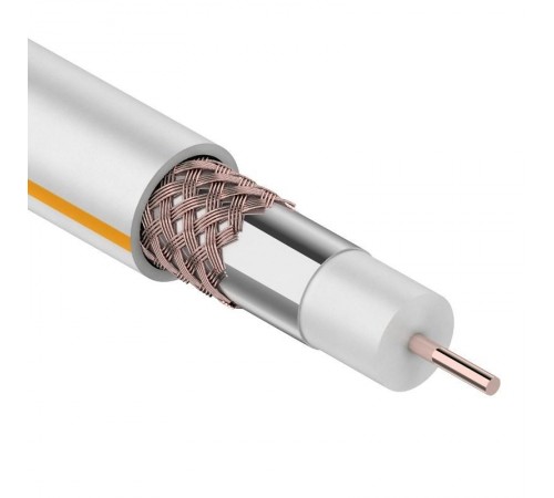 Кабель SAT 50 M, Cu/Al/Cu, (75%), 75 Ом, 100м., белый  01-2401  REXANT