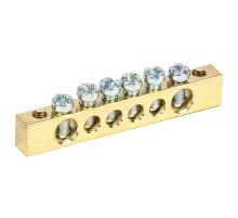 Шина PEN "земля-ноль" 6х9 мм 6/2 (6 групп/крепеж по краям)  11-2365  REXANT