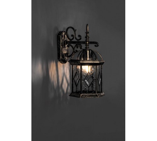 Светильник садово-парковый PL131 60W 230V E27 205*230*380мм черное золото (на стену вниз)  11335  FERON