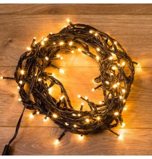 Гирлянда "Твинкл Лайт" 10 м,  черный ПВХ, 100 диодов, цвет ТЕПЛЫЙ БЕЛЫЙ  303-136  NEON-NIGHT