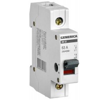 Выключатель нагрузки модульный (мини-рубильник) ВН-32 1Р 63А  MNV15-1-063  GENERICA