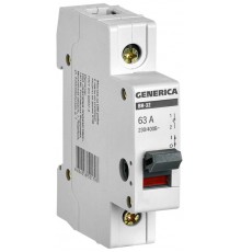 Выключатель нагрузки модульный (мини-рубильник) ВН-32 1Р 63А  MNV15-1-063  GENERICA