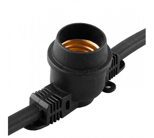 Гирлянда 230V  400 E27 черный, шаг 25cm, IP 65, 100м +1,5м шнур,  CL25-100  48167  FERON