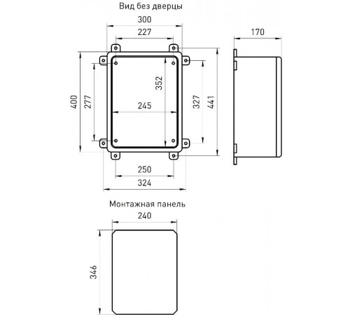 Щит с монтажной панелью пластиковый ЩМП-П 400х300х170мм прозрачная дверь УХЛ1, IP65,IK10  Б0052354  ЭРА