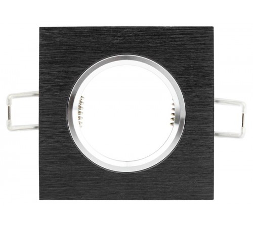 Светильник точечный встраиваемый под лампу KL57 50Вт MR16 серебро/черный алюминиевый  Б0017255  ЭРА