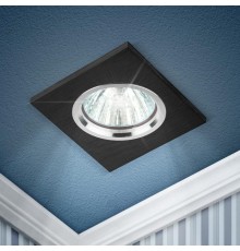 Светильник точечный встраиваемый под лампу KL57 50Вт MR16 серебро/черный алюминиевый  Б0017255  ЭРА