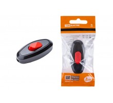 Выключатель на шнур 6А 250В черный с красной кнопкой  SQ1806-0222  TDM