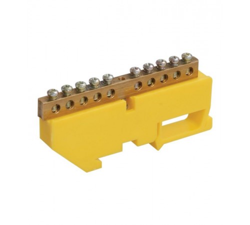 Шина PE "земля" на DIN-изоляторе ШНИ-8х12-6-Д-Ж  YNN10-812-6D-K05  IEK