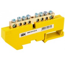 Шина PE "земля" на DIN-изоляторе ШНИ-6х9-8-Д-Ж  YNN10-69-8D-K05  IEK