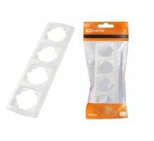 Рамка 4-х постовая вертикальная белая "Онега"   SQ1805-0029  TDM