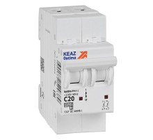 Выключатель автоматический двухполюсный OptiDin BM63-2C20-4,5-УХЛ3  326804  КЭАЗ
