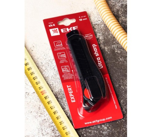 Нож строительно-монтажный 18 мм НСМ-50 (18мм)(SK4) Heavy Duty (до 25 кг) EKF Expert  ncm-50-exp  EKF