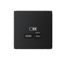 ArtGallery Карбон Розетка USB тип-С 65Вт высокоскор.заряд. QC, PD, механизм  GAL001027  SE