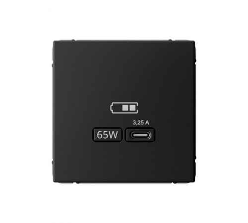 ArtGallery Карбон Розетка USB тип-С 65Вт высокоскор.заряд. QC, PD, механизм  GAL001027  SE