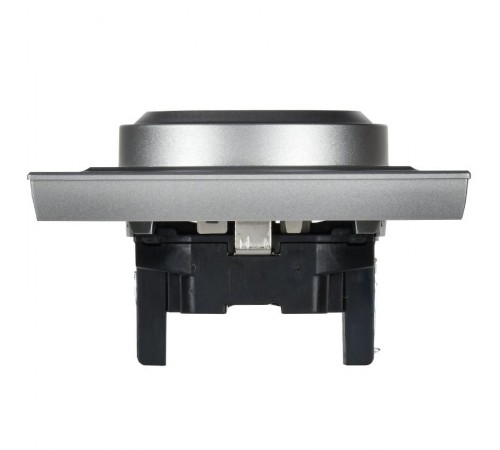 BRITE Розетка 2-ая с заземлением со шторками 16А в сборе РСш12-3-БрА алюминий  BR-R24-16-K47-F  IEK