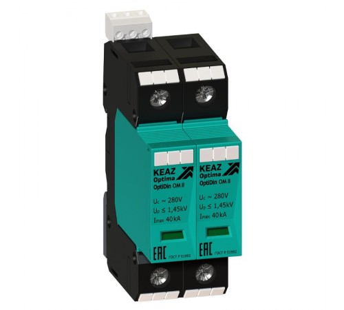 Ограничитель импульсных перенапряжений (УЗИП) OptiDin OM-II-2-280/40/S  114414  КЭАЗ