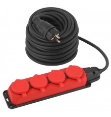 Удлинитель силовой UK-4e-3x1,5-30m-IP44(KG) с заземлением 4 розетки каучук 30м КГ 3х1,5мм2 IP44  Б0057588  ЭРА